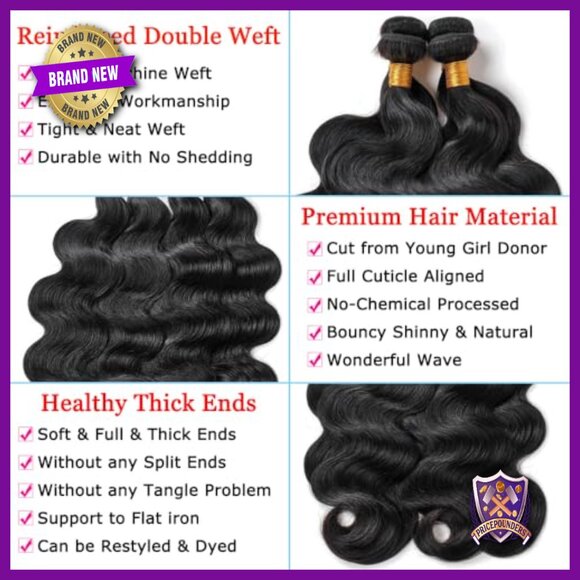 4-Piece Brazilian Virgin Body Wave Hair Extensions 18-24 Inch